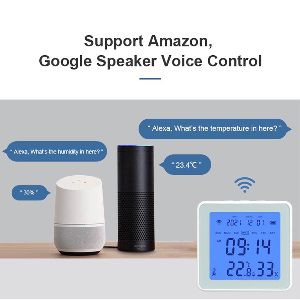 Tuya Zigbee Интеллектуальный датчик температуры и влажности для помещений с ЖК-дисплеем Цифровой гигрометр в реальном времени Термометр Измерение температуры в помещении