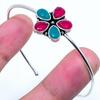 Kashmir Ruby,Emerald(Simulated)  Gemstone Handmade Cuff Bracelet Adj. Y0b05