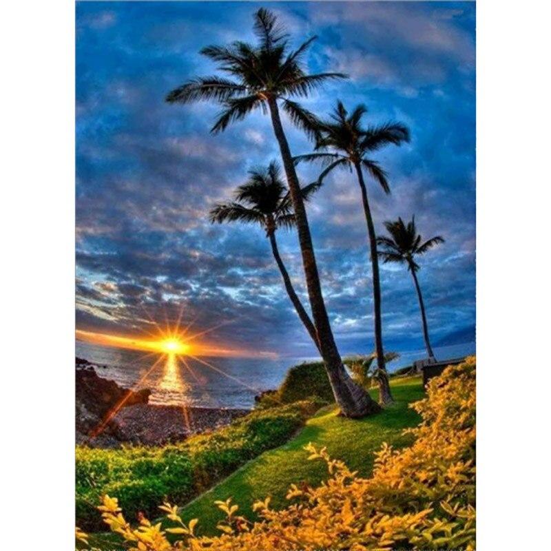 Новая 5D DIY Алмазная Картина Полная Круглая Дрель Пейзаж Вышивка Крестом Вид На Море Алмазная Вышивка Ремесла Домашний Декор Искусство Подарок