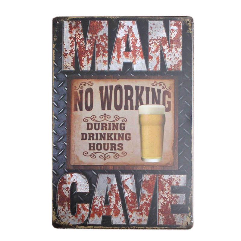 Man Cave Rule Metal Tin Sign Vintage Poster Home Bar Hotel Wall Painting Plaque Party Bar Public Decor 20*30 CM