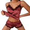S-3XL пижамы с принтом в горошек и букв, женский сексуальный жилет и шорты с v-образным вырезом, комплект, повседневная одежда для отдыха