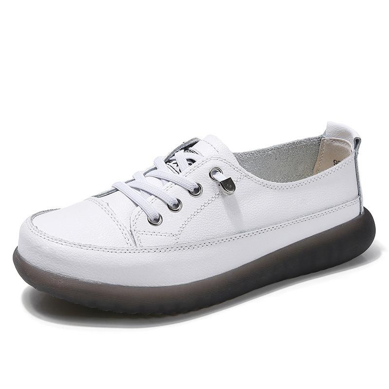 Genuine Leather Summer Outdoor Walking Vulcanized Shoes Women Soft Sole Jogging Sneakers Woman Flat Trainers Fitness Footwear