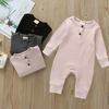 Newborn Infant Toddler Baby Boy Girls Long Sleeve Romper Knitting Jumpsuit Clothes Outfits Warm Plain Winter