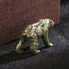 Antique Brass Bear Ornament Solid Copper Polar Bear Figurine Miniature Animals Model Tea Pet Desktop Crafts Home Decor