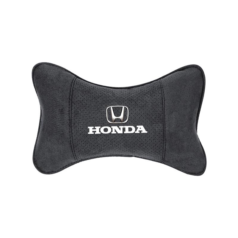 Car Logo Seat Suede Headrest Pillow Neck Support Auto Accessories For Honda Civic Fit Jazz Accord Pilot CRV Odyssey Passport HRV ajj256