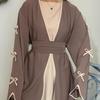 Платье-халат макси с бантом Pure Beauty - Loriya 2025, стиль Европа, Америка и Ближний Восток, модель LR962