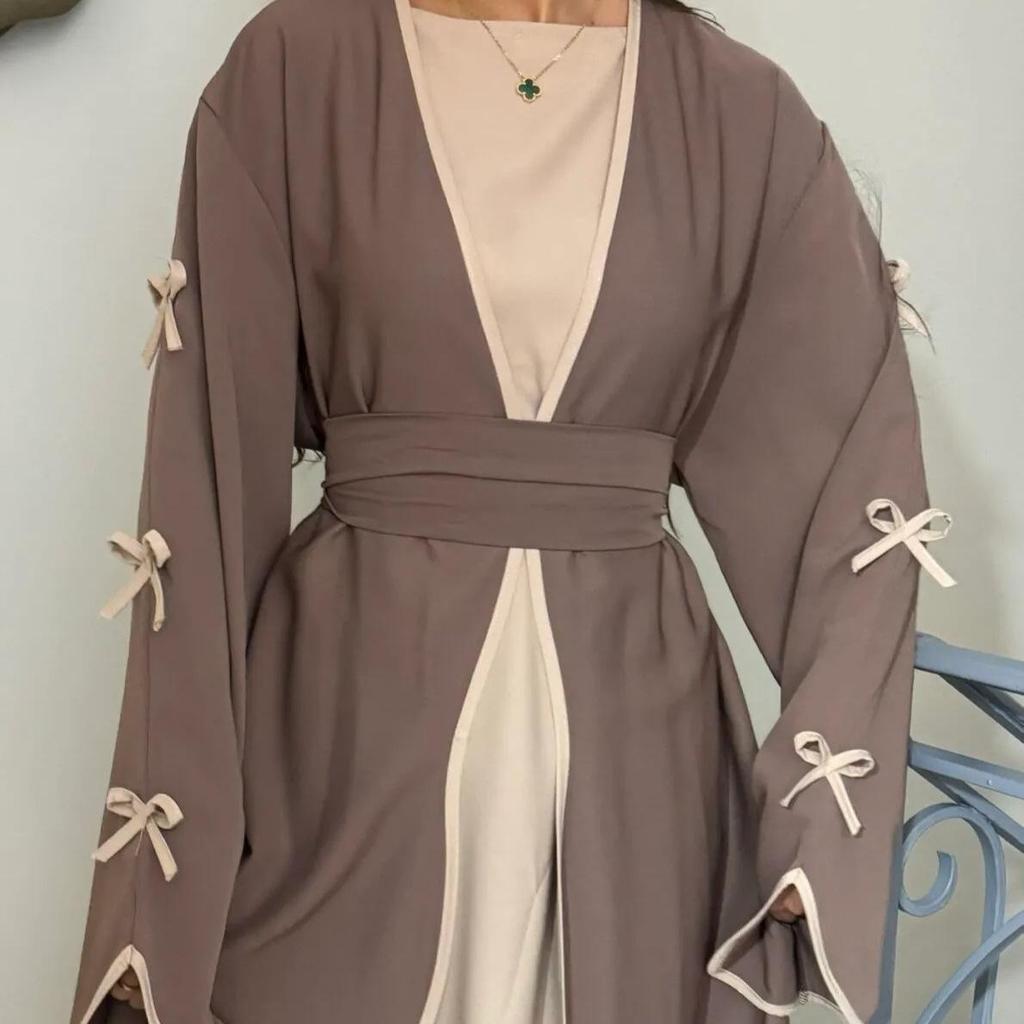 Платье-халат макси с бантом Pure Beauty - Loriya 2025, стиль Европа, Америка и Ближний Восток, модель LR962