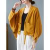 Women Long Sleeve Jackets New 2025 Autumn Vintage Style All-match Loose Comfortable Cotton Linen Female Casual Coats B2100