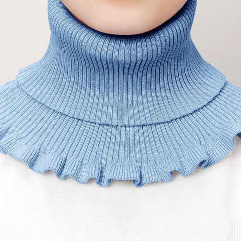 Decoration Accessories Ruffle Female Wool Scarf Korean Style Scarves Knitted Bib Fake Collar