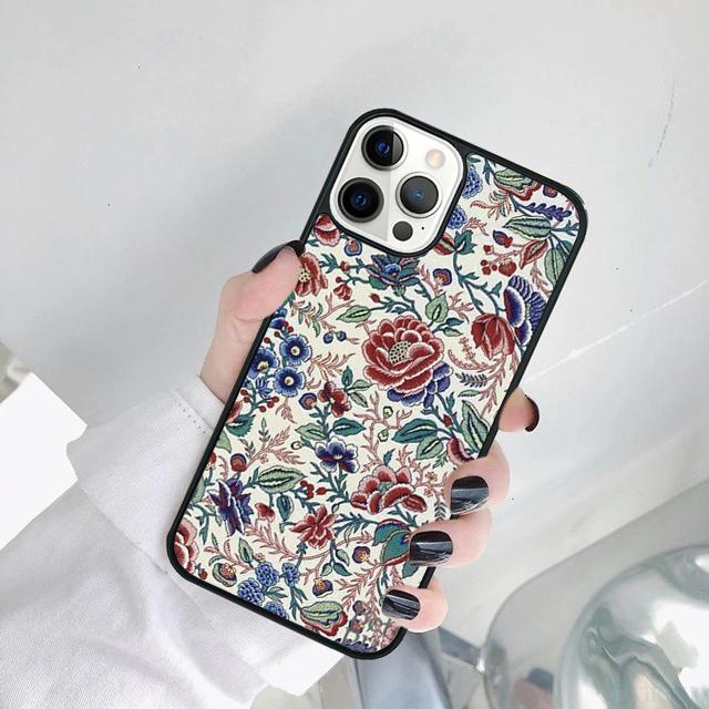 Хохломский русский узор Цветок Чехол для телефона для iPhone 17 Air 15 16 14 11 12 13 Pro MAX Plus