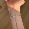 Fashion Light‑Luxury Horse‑Eye Diamond Snake Bone Bracelet, Simple Minimalist Red Corundum Triangular Zircon Jewelry For Women