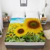 Простыня с 3D-принтом «Подсолнух», чехол для матраса, эластичная простыня на резинке, комплект из 3 предметов, домашний текстиль, постельное белье