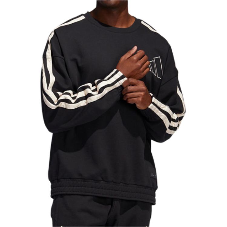 adidas Толстовки Мужские Черные С Круглым Вырезом Умеренная Обычная GH4779