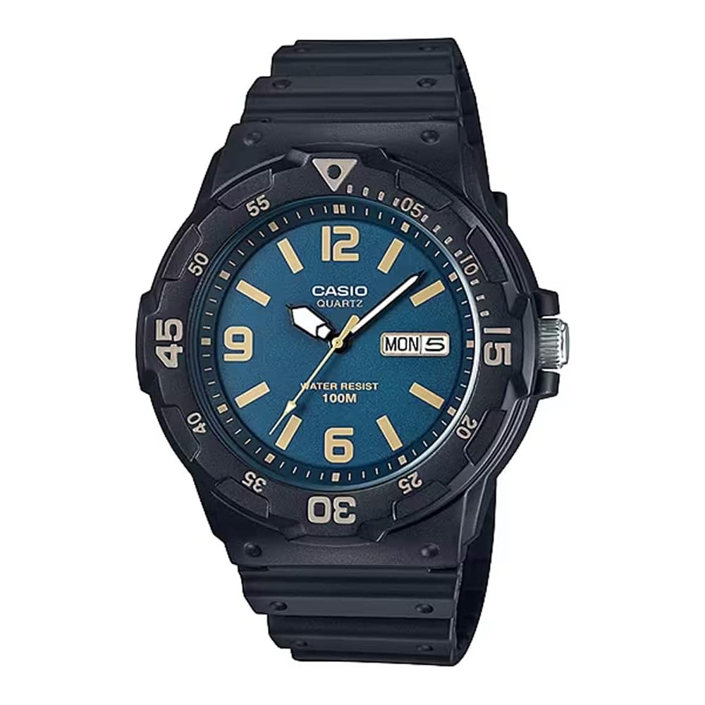 Casio Standard MRW-200H-2B3V Мужские кварцевые часы Зеленовато-синий циферблат Водонепроницаемые