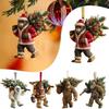 Big Foot Carrying Christmas Tree Hanging Ornament 2D Flat Acrylic Christmas Tree Ornaments for Holiday Home Party Decor