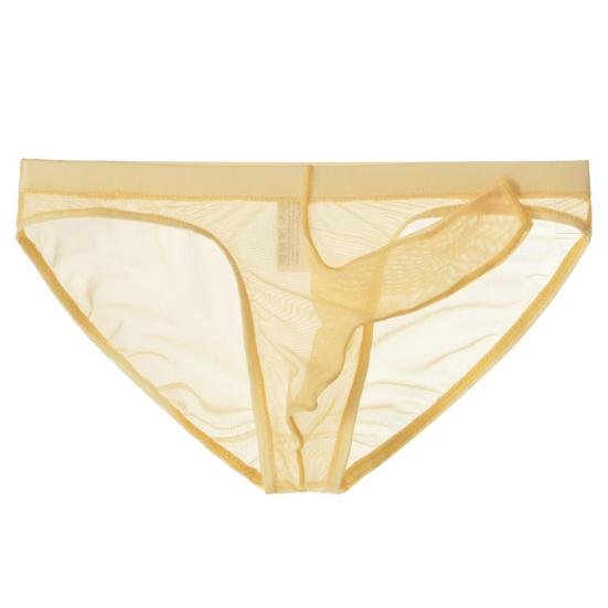 Мужские трусы-слипы с низкой посадкой, 3D хобот слона, однотонные, сексуальные прозрачные трусы из сетки