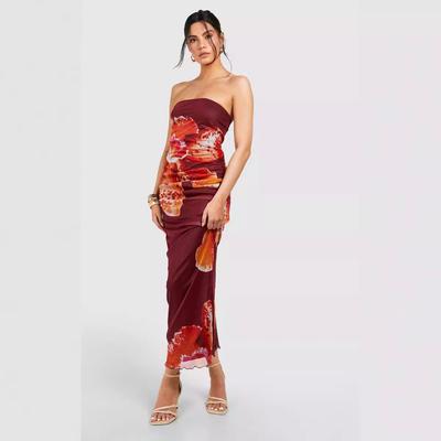 Женское обтягивающее сексуальное платье без рукавов с сетчатым плиссированным принтом