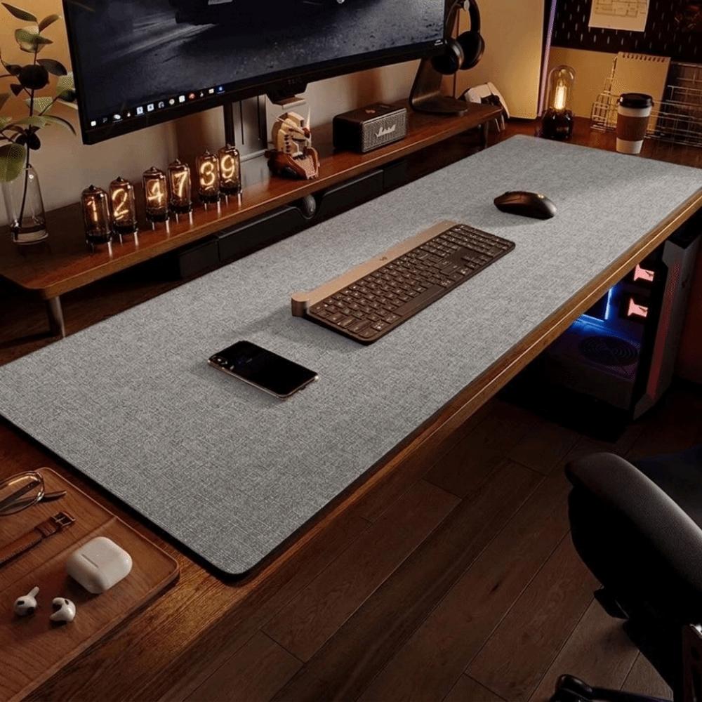 Waterproof Computer Desk Mat Non-Slip Desktop Protection Mat Cotton Linen Texture Mouse Pad  Gaming