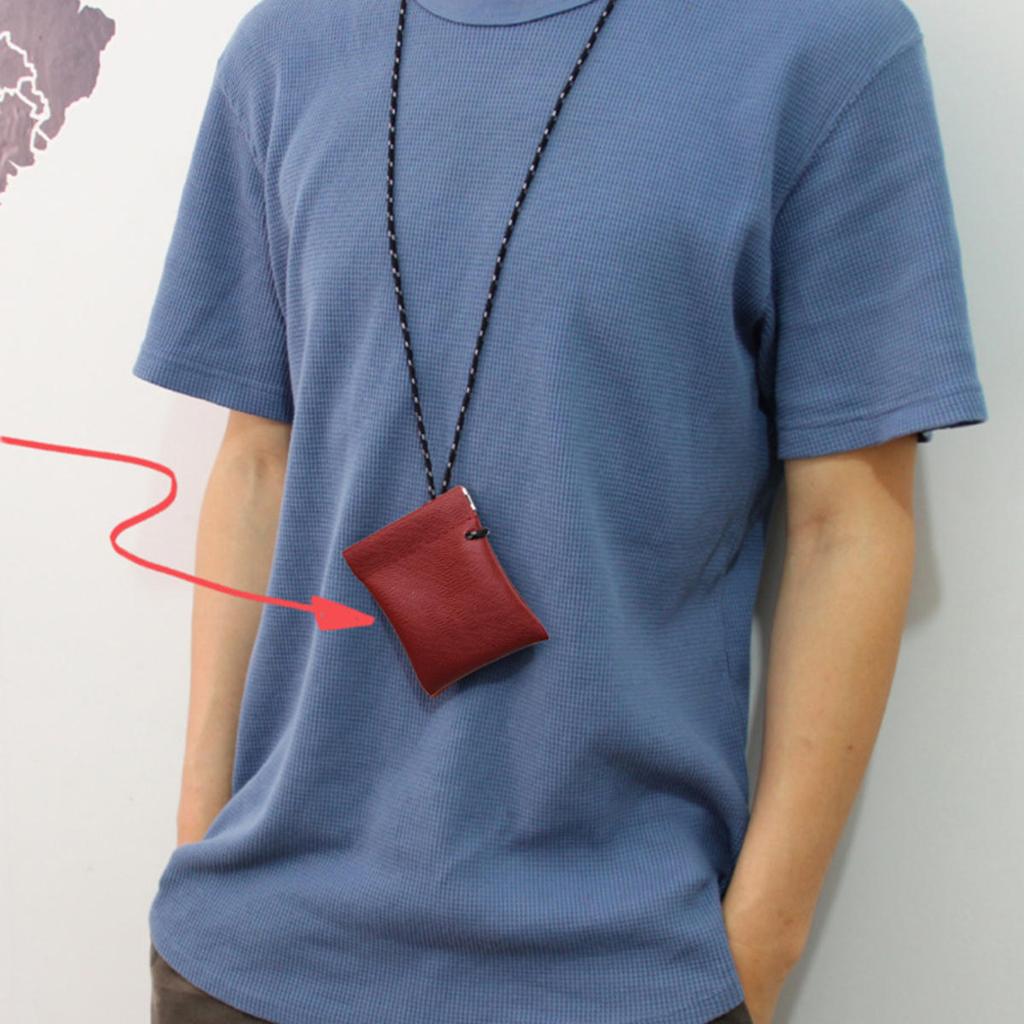 Унисекс Мини-кошелек на шею из ПУ кожи для ключей и монет, ожерелье, органайзер для наушников, уличный, для велоспорта, удобная сумка-хобо на шею для хранения