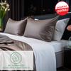 Cotton fitted sheet 160x200 satin, dark green