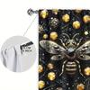 2pcs Luxurious Bee Gem Printed Curtain for Home Decor - Rod Pocket Window Treatment for Bedroom, Office, Kitchen, Living Room