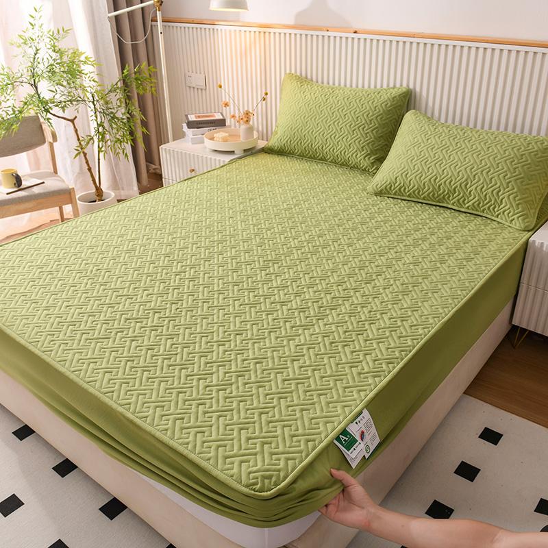 Современный стеганый наматрасник из 100% хлопка, мягкий утепленный дышащий наматрасник из необработанного хлопка, индивидуальный чехол на кровать, не включая наволочку