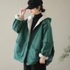 Winter Jacket Women Oversized Loose Hooded Windbreaker Big Pocket Fashion Zipper Casual Jackets Thick Warm Lambswool Coat Female