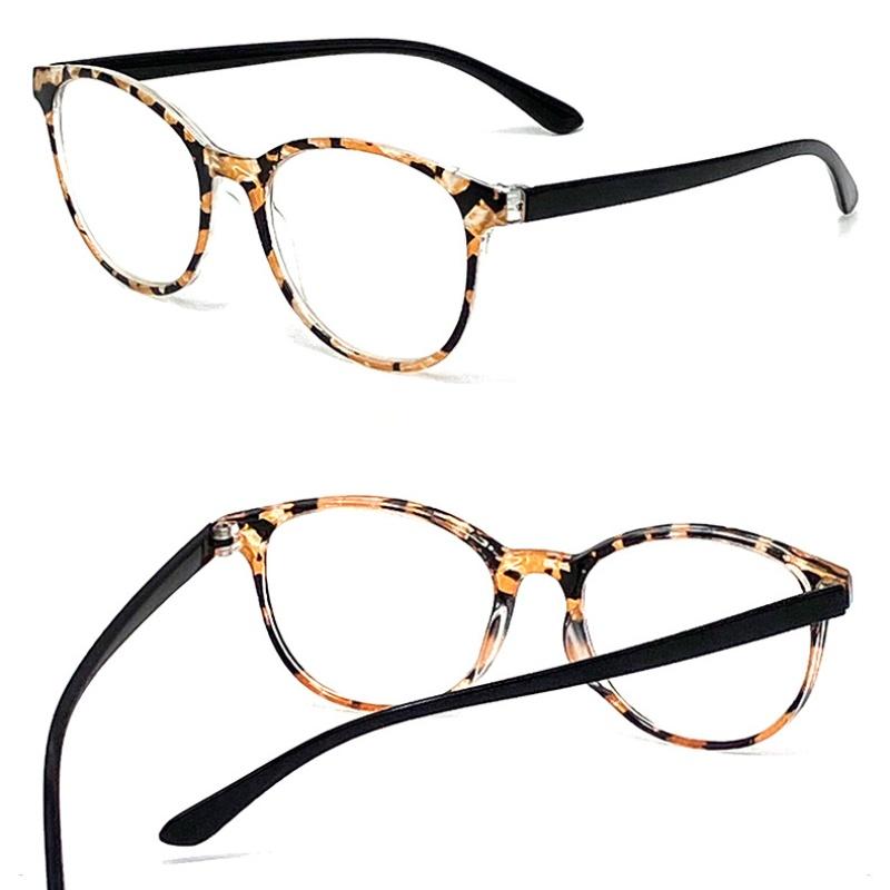 KOTTDO Модные овальные очки для чтения в многоцветном розовом узоре