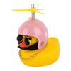 Rubber Cute Duck Toy Car Ornaments Yellow Duck Car Dashboard Decorations Cool Glasses Duck with Propeller Helmet Gold Chain