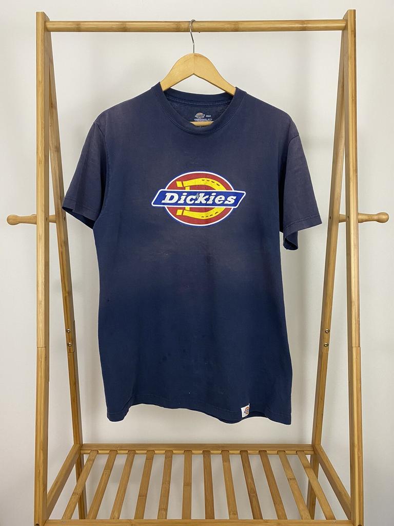 VTG Dickies Classic Logo WIP Workwear Gradient Sun Faded T-Shirt Size L Unisex T-Shirt