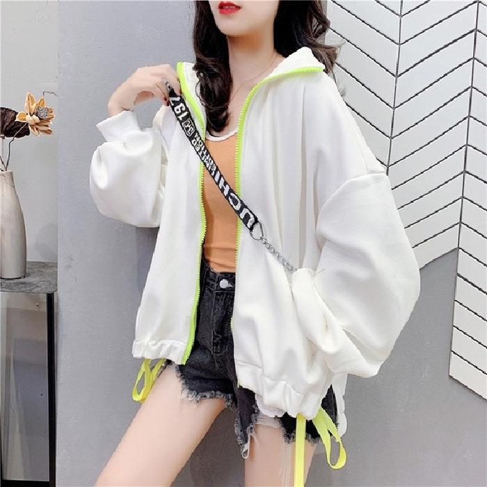 Женский тонкий кардиган-жакет: 2024 Новый однотонный свободный свитер с длинными рукавами для осени/зимы, модный стиль INS