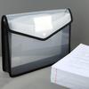 Large Capacity Waterproof File Transparent A4 Folder Press Button Plastic Data Document Bag Pocket Storage Office Supplies