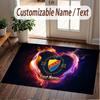 Custom Rug Djurgårdens IF Pattern Print Name Text Soft Non‑Slip Floor Carpet for Home Indoor Decoration