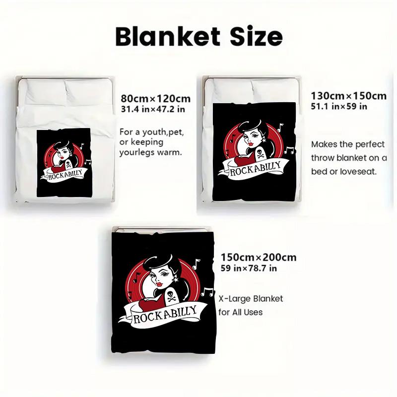 Retro Rock Poster 2D Flat Pattern Flannel Blanket High quality All Seasons Warmth and Comfort Perfect for Christmas Gifts.SMT0917544
