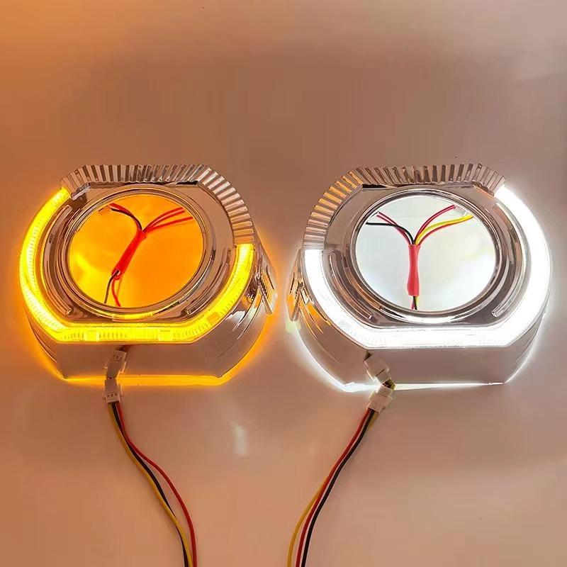 2pcs 2.5 Inch 3 Inch Angel Eyes Led Easy Install Koito Q5 Bixenon Hid Projector Lens Shroud Mask Cover Headlight Car Styling