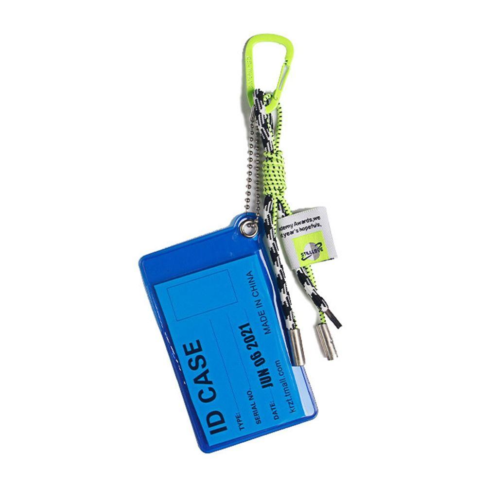 Флуоресцентный цветной держатель для карт, ремешок из ПВХ-материала, держатель для удостоверения личности, ремешок для ключей