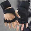 Унисекс Фитнес-перчатки с открытыми пальцами и ремешками для хвата для подтягиваний, гантелей, становой тяги и поддержки штанги