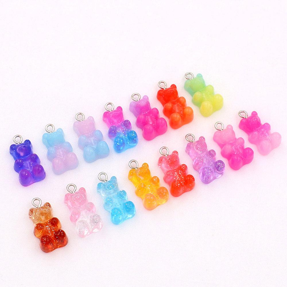 Earrings Necklace Making Cartoon 23*11mm Gummy Bear Pendant DIY Decoration Jewelry Findings Charms