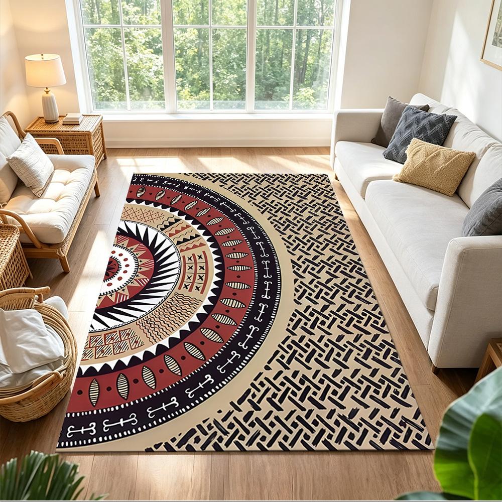 Mystic Tribal Pattern Art Non-Slip Home Carpet Design for Office Decor Living Room Gift