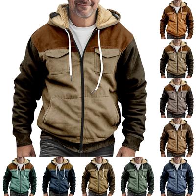 Мужская утолщенная куртка на пуговицах с двойным карманом и карманной вставкой, хлопковая куртка