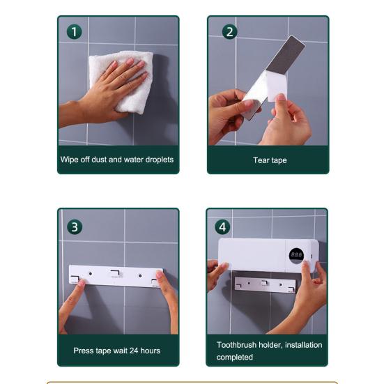 УФ-дезинфицирующее средство для зубных щеток с ЖК-дисплеем, 4 слота, USB-зарядка, настенный держатель для зубных щеток
