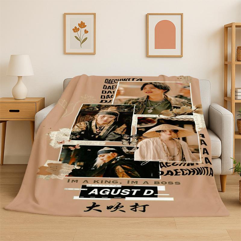 Kpop B-BTS SUGA Agust D Yoon Gi Фланелевое одеяло Мягкое теплое плед для спальни гостиной кровати путешествий кемпинга пикника подарок