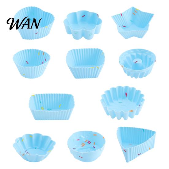 Heat Resistant Silicone Mold 5Pcs Cake Non-Stick Baking Cups Reusable Food Grade Muffin Liners Dishwasher Safe Oven Air Fryer for Muffins Egg