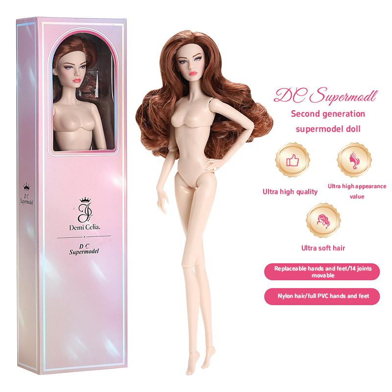 Новая кукла Supermodel 2-го поколения, 32 см, белая, темная кожа, прямые волосы, кудрявые волосы, 1/6, кукла для DIY, игрушка, модная модель, коллекционная, подарок