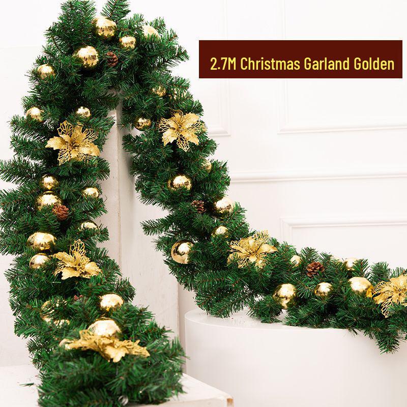 2.7m Christmas Vine Hanging Ornaments - Dense Window or Tree Decoration.
