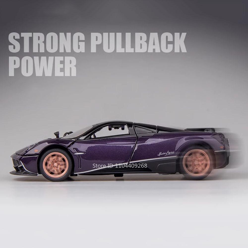 1:Масштаб 1:32 Pagani Dinastia Huayra BC Модель автомобиля Игрушка Звук Свет Двери типа «крыло чайки» Сплав Литье под давлением Модели суперкаров Подарки для мальчиков Детей