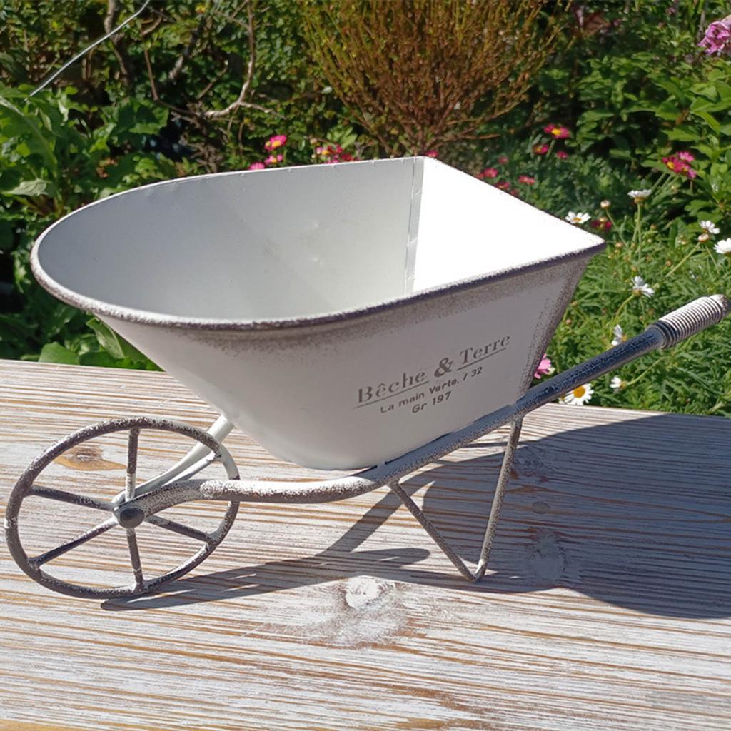 Классическая кованая тележка на одном колесе для садового декора, металлическая тачка, маленькая кашпо для цветов, горшки для растений, контейнер для растений, подарок