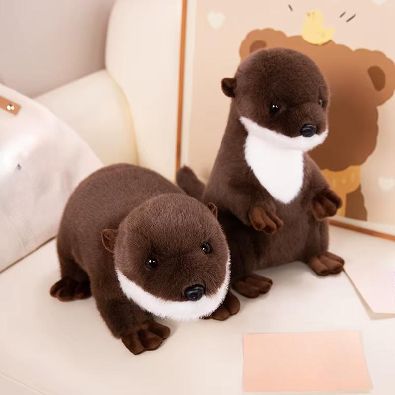 Высокое качество, прекрасная имитация выдры, сидящей в положении лежа, животные, мягкие куклы, домашние подушки, игрушки, декор на день рождения, Рождество