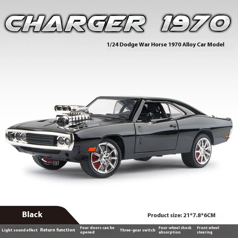 Модель автомобиля Dodge War Horse Challenger 1970 года в масштабе 1/24, сплав, симуляция, коллекция спортивных автомобилей, украшение, металлическая игрушечная машинка для мальчика