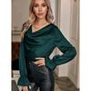 Elegant Blouses & Shirts Temperament In Early Spring Silk Pullover Pile Collar Straight Tube Women's Shirt
